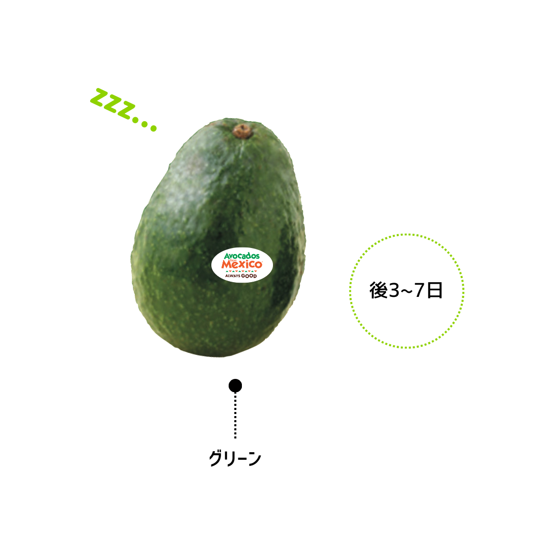 アボカド食べごろの色味:グリーン